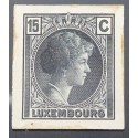 J) 1935 LUXEMBOURG, DIE PROOF, GRAND DUCHESS CHARLOTTE, 15 CENTS GRAY, MN