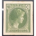 RJ) 1935 LUXEMBOURG, DIE PROOF, GRAND DUCHESS CHARLOTTE, 10 CENTS GREEN, MN