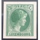 J) 1935 LUXEMBOURG, GRAND DUCHESS CHARLOTTE, 25 CENTS GREEN, MN