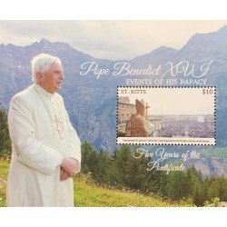 A) 1996, ST, KITTS AND NEVIS, FIVE YEARS OF THE PONTIFICATE, PERFORATED, POPE BENEDICT XVI, MNH, EVENTSOF HIS PAPACY