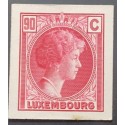 J) 1935 LUXEMBOURG, DIE PROOF, GRAND DUCHESS CHARLOTTE, 90 CENTS RED, MN