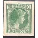 J) 1935 LUXEMBOURG, DIE PROOF, GRAND DUCHESS CHARLOTTE, 30 CENTS GREEN, MN