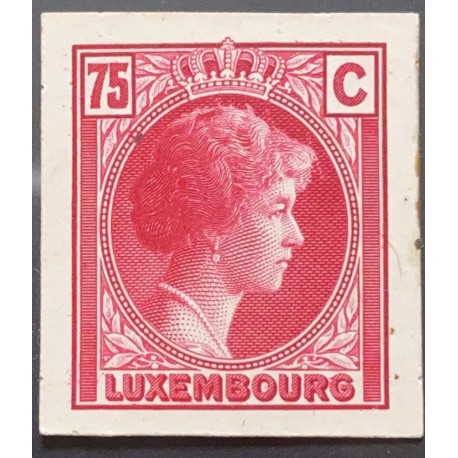 J) 1935 LUXEMBOURG, GRAND DUCHESS CHARLOTTE, 75 CENTS PINK, MN