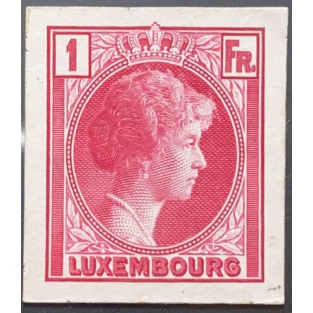 J) 1935 LUXEMBOURG, GRAND DUCHESS CHARLOTTE, 1 FR PINK, MN