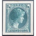 J) 1935 LUXEMBOURG, DIE PROOF, GRAND DUCHESS CHARLOTTE, 1 1/4 FR GREEN, MN