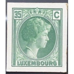 J) 1935 LUXEMBOURG, GRAND DUCHESS CHARLOTTE, 30 CENTS GREEN, MN