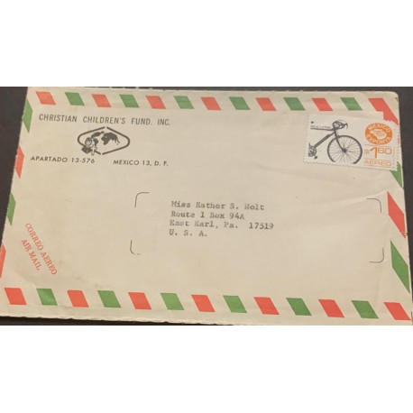 A) 1976, MEXICO, BICYCLE, FROM MEXICO TO UNITED STATES, USED, AIRMAIL