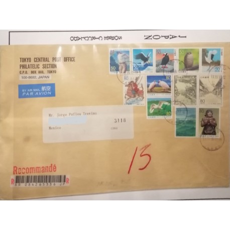 A) 1999, JAPAN, BIRDS, HORSE, OLD PRSTAL OFFICES, GOLF, AIRMAIL, FROM TOKIO TO MEXICO,