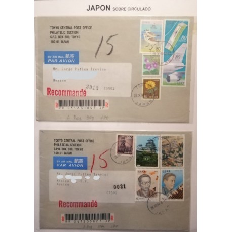 A) 1994, JAPAN, BIRDS, INTERNATIONAL AIRPORT, AIRMAIL, FROM TOKIO TO MEXICO, OVERCIRCULATED,