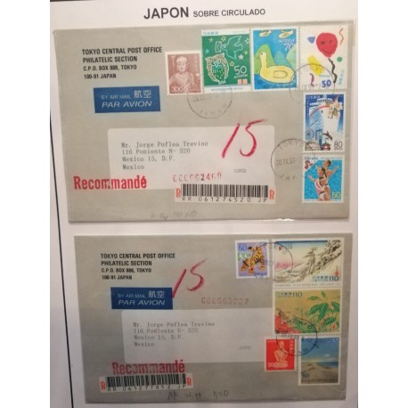 A) 1997, JAPAN, WRITTEN LETTER, AIRMAIL, FROM TOKIO TO MEXICO, OVERCIRCULATED,