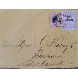 A) 1899, BRAZIL, ENVELOPE FOR NEWSPAPER WITH OVERPRINT 200REIS, FROM RIO GRANDE TO NEDERLAND, LIBERTY STAMP