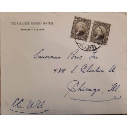 L) 1911 ECUADOR, URVINA, 5C, BROWN, CIRCULATED COVER FROM ECUADOR TO CHICAGO