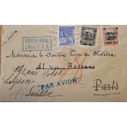 A) 1913, BRAZIL, LINHAS CGA, FROM RIO DE JANEIRO TO SWITZERLAND, AERIAL, COMMERCE AND OVERPRINT MARECHAL HERMES STAMP