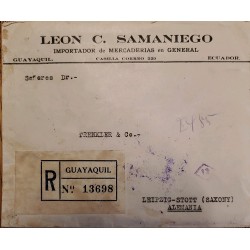 L) 1922 ECUADOR, GARCIA MORENO, BLUE, ROCA, ORANGE, 1 CENTAVO, VALDEZ, 4C, SEAL LAMINATED, AIRMAIL