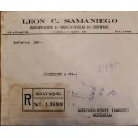 L) 1922 ECUADOR, GARCIA MORENO, BLUE, ROCA, ORANGE, 1 CENTAVO, VALDEZ, 4C, SEAL LAMINATED, AIRMAIL