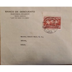 L) 1936 ECUADOR, BICENTENNIAL OF MISSION LA CONDAMINE, GODIN, BOUGUER, RED, 50C, CIRCULATED COVER