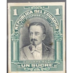 L) 1910 ECUADOR, ABN, DIE PROOFS, BORRERO, GREEN, 1 SUCRE, XF