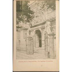 L) 1930 COLOMBIA, POSTCARD, DOOR OF THE INQUISITION CARTAGENA COLOMBIA, ARCHITECTURE, XF