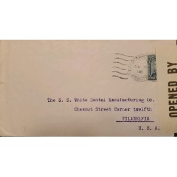 L) 1948 COLOMBIA, BOLIVAR, BLUE, 5 CENTAVOS, AIRMAIL, CENSORSHIP, CIRCULATED COVER FROM COLOMBIA TO USA