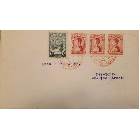 L) 1924 COLOMBIA, NARIÑO, 2C, RED, SCADTA, 50C, AIR TRANSPORTATION SERVICE IN COLOMBIA, AIRPLANE