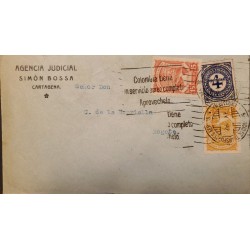 L) 1892 COLOMBIA, PROVISIONAL, NUMERAL 4C, SCADTA, AIRPLANE, AIR TRANSPORTATION SERVICE IN COLOMBIA, AIRMAIL, IN COLOMBIA