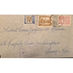 L) 1939 COLOMBIA, SOFT COFFEE, PALM, 5C, BROWN, COMMUNICATIONS PALACE, MANCOMUN, AIRMAIL, CIRCULATED COVER FROM COLOMBIA