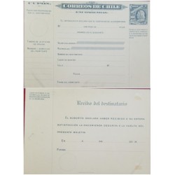 A) 1905, CHILE, POSTAL STATIONARIES, PACKAGE SHIPPING FORMS, CHRISTOPHER COLUMBUS STAMP