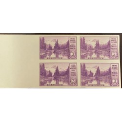 A) 1934, UNITED STATES, NATIONAL PARKS, IMPERFORATE BLOCK OF 4, VIOLET, MONTE RAINIERO, STATE OF WASHINGTON