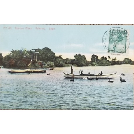 A) 1905, ARGENTINA, POSTCARD, BUENOS AIRES, PALERMO, LAKE