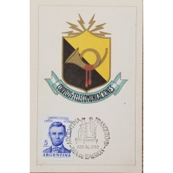 A) 1960, ARGENTINA, SHIELD, POSTAGE, FDC, POST AND TELECOMNIATIONS, ABRAHAM LINCON STAMP