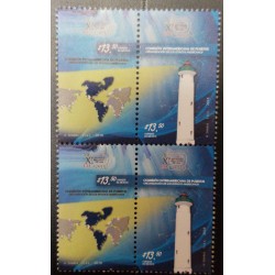 A) 2018, MEXICO, LIGHTHOUSE, INTER-AMERICAN MEETING OF THE PORT COMMITTEE, MNH, BLOCK OF 4