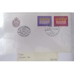 A) 1984, SAN MARINO, ISSUE EUROPA, FDC, ANNIVERSARY OF THE EUROPEAN POST CONFERENCE