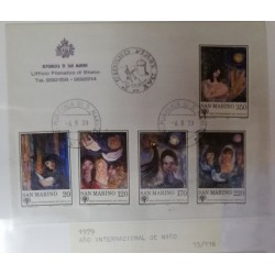 A) 1979, SAN MARINO, PAINTINGS, INTERNATIONAL YEAR OF THE CHILD, FDC