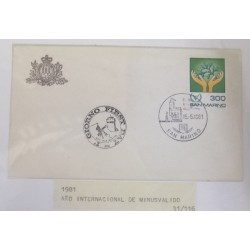A) 1981, SAN MARINO, INTERNATIONAL YEAR OF THE DISABLED, FDC
