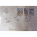A) 1988, SAN MARINO, ANGELS WITH INSTRUMENTS, FDC