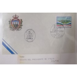 A) 1990, SAN MARINO, ITALIAN PRESIDENTIAL VISIT, FDC, FRANCESCO COSSIGA