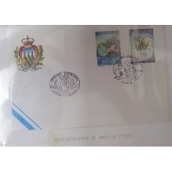 A) 1992, SAN MARINO, DISCOVERY OF AMERICA, FDC, ISSUE EUROPA