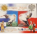 A) 2020, URUGUAY POLONIA, STORM BIRD, MNH, TRADITIONAL COSTUMES, XF, DIPLOMATIC RELATIONS, SOUVENIR SHEET