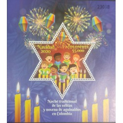 A) 2020, COLOMBIA, CHRISTMAS, MULTICOLORED, MNH, TRADITIONAL NIGHT OF CANDLES, NINTH OF AGUINALDOS