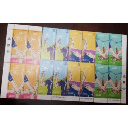 A) 2010, ARGENTINA, SCOUTS, MNH, ALWAYS IMPROVING, ALWAYS READY, SERVE, FORWARD, 4 BLOCK OF 4