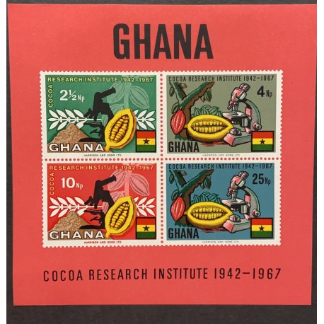A) 1967, GHANA, COCOA, MNH, INVESTIGATION INSTITUTE, MULTICOLORED