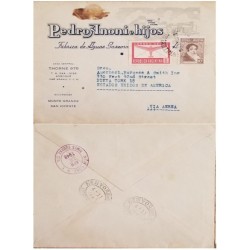 A) 1948, ARGENTINA, FROM BUENOS AIRES TO NEW YORK-UNITED STATES, AIRMAIL, AVIATION AND BERNARDINO RIVADAVIA STAMPS