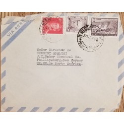 A) 1958, ARGENTINA, FROM MENDOZA TO NEW JERSEY-UNITED STATES, AIRMAIL, DIQUE EL NIHUIL