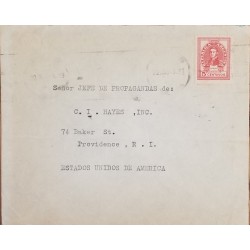 A) 1948, ARGENTINA, FROM BUENOS AIRES TO UNITED STATES, GRAL JOSE DE SAN MARTIN STAMP