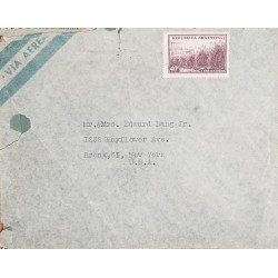 A) 1944, ARGENTINA, FROM BUENOS AIRES TO NEW YORK, AIRMAIL, SUGAR CANE STAMP