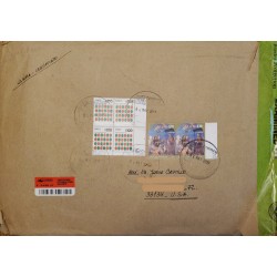 A) 2017, ARGENTINA, AEIRAL, CERTIFICED, SHIPPED TO FLORIDA-UNITED STATES, WATERMELON AND CHRISTMAS STAMPS