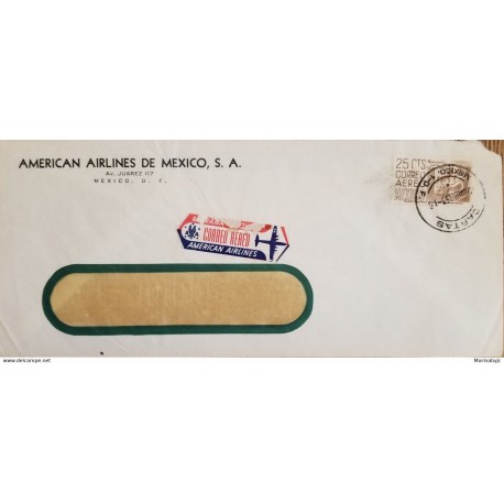 J) 1953 MEXICO, MICHOACAN, POPULAR ART, AIRMAIL, CIRCULATED COVER, FROM MEXICO