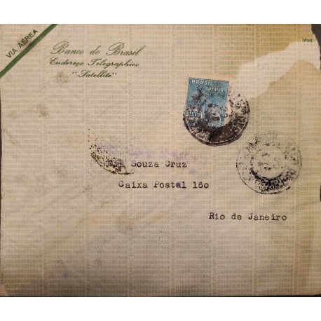 A) 1937, BRAZIL, COVER SHIPPED TO RIO DE JANEIRO, AIRMAIL, COMMERCE STAMP, BLUE
