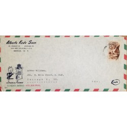 J) 1949 MEXICO, SYMBOLICAL OF FLIGHT, AIRMAIL, CIRCULATED COVER, FROM MEXICO TO CHICAGO