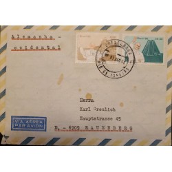 A) 1980, BRAZIL, FROM RIO DE JANEIRO TO GERMANY, AIRMAIL, POPE JUAN PABLO II